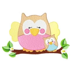 Stickdatei Eule „KULLA & LOU“ Mit Ast 13x18