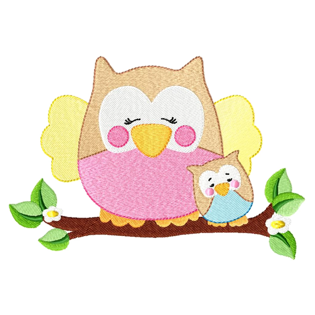 Stickdatei Eule „KULLA & LOU“ Mit Ast 13x18 1 Stickdatei Eule „KULLA & LOU“ Mit Ast 13x18