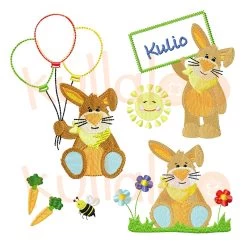 Stickdatei Hasenfamilie „KULIO“ Maxi-Set 13x18