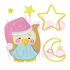 Stickdatei Kleine Eule „LOU“ Mit Mütze 10x10