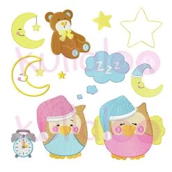 Stickdatei Nachteulen Maxi-Set 10x10