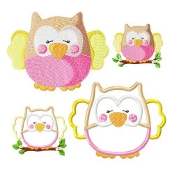 Stickdateien Eule „KULLA“ Als Vollstick & Applikation 10x10