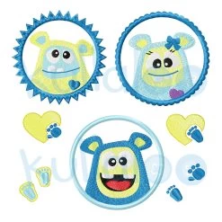 Stickdateien Monster Buttons 10x10