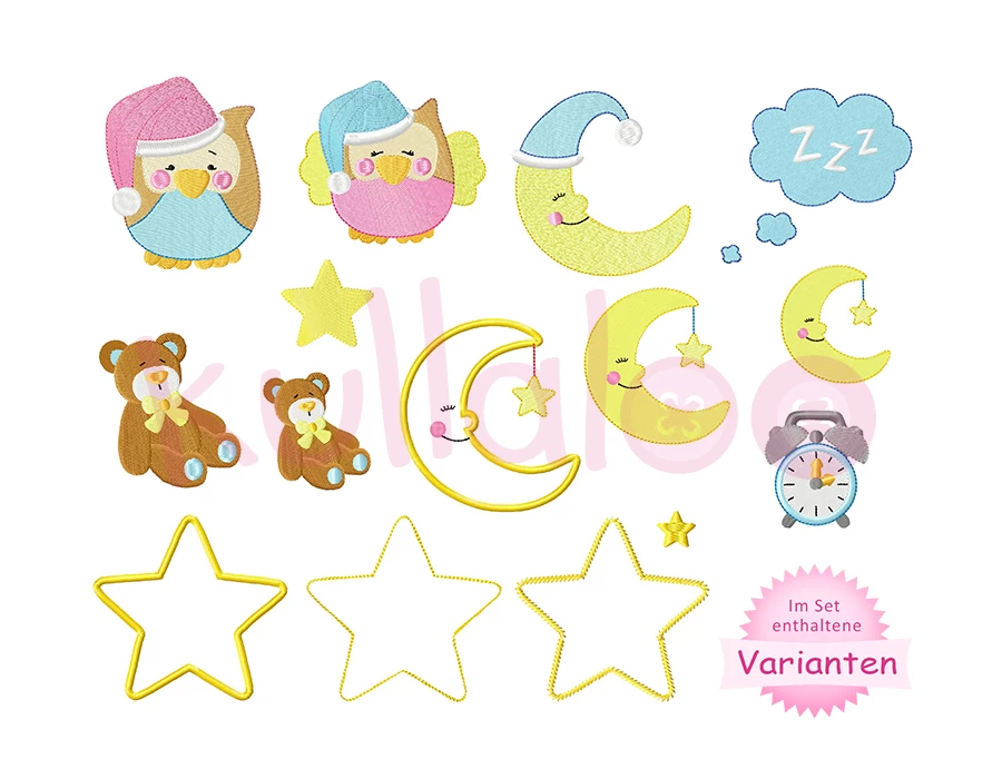 Stickdatei Nachteulen Maxi-Set 10x10 – Bild 2