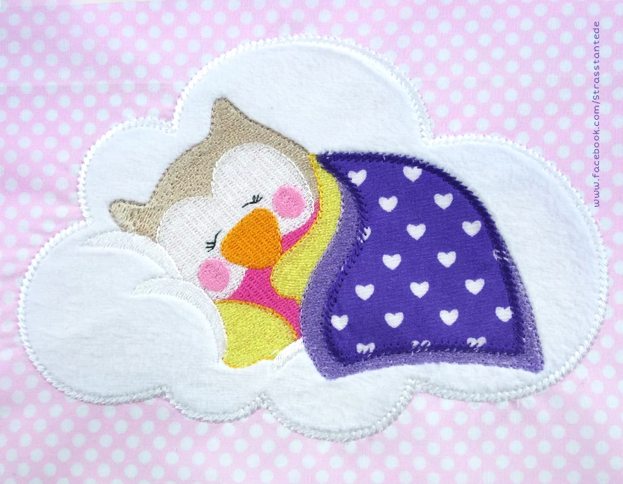 Stickapplikationen Set Eule „KULLA“ Auf Wolke 13x18 3 Stickapplikationen Set Eule „KULLA“ Auf Wolke 13x18 – Bild 3