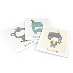 3D Wandbilder Babyzimmer: Süßes 3er-Set Mit Affe, Hase Und Dino -Kullaloo 3d wandbilder babyzimmer set affe hase dinosaurier 4