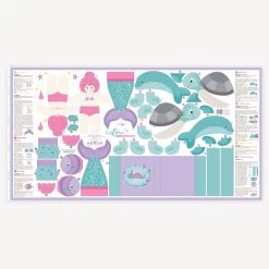 "UNDERWATER TALES" Cut & Sew Panel Stoff Meerjungfrau -Kullaloo 62165 cutandsew baumwolle panel stoff meerjungfrau 0 stoffdruck bgbeige