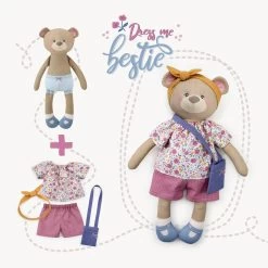 Teddy Anziehpuppe Nähen Mit Cut & Sew Stoffpaneel "Dress Me Bestie" BETSY BÄR -Kullaloo 62168 teddy anziehpuppe naehen dressmebestie betsy baer