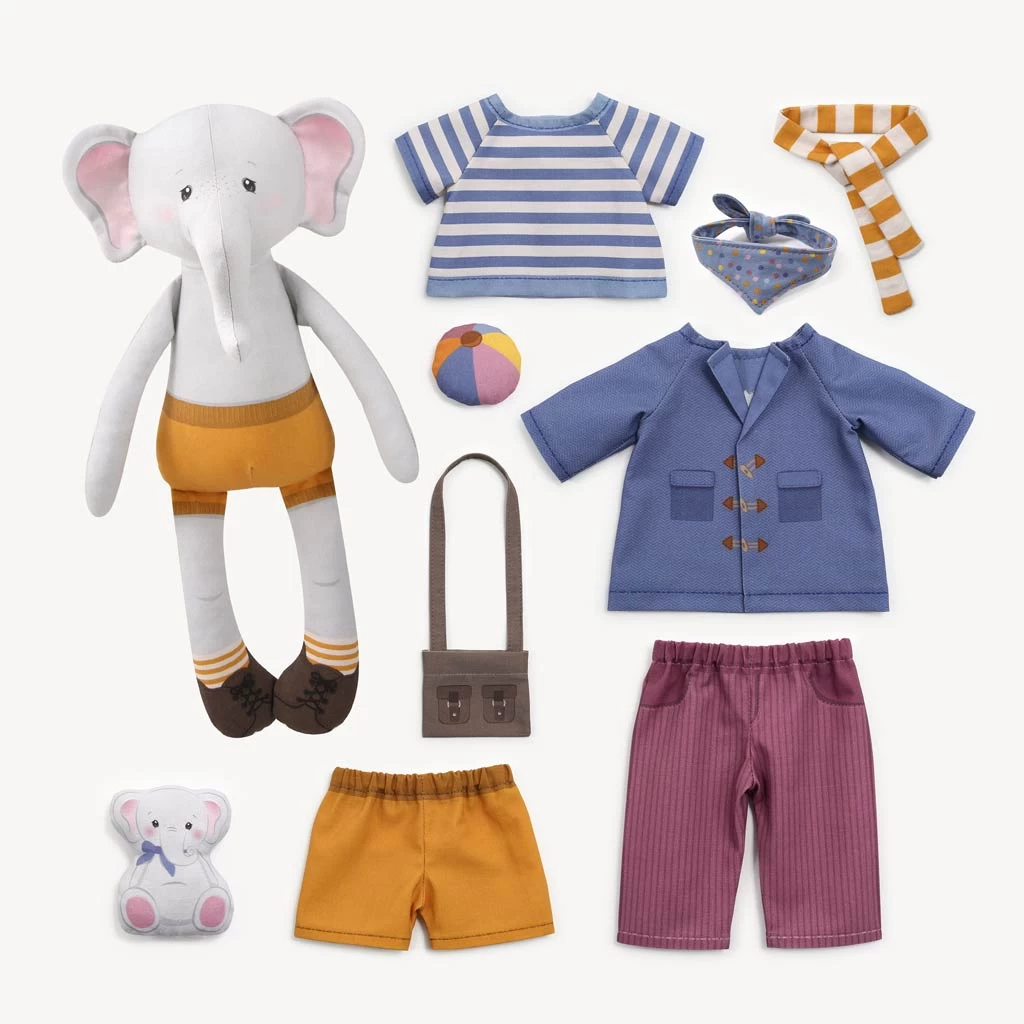 Elefanten Puppe Zum Anziehen Nähen Mit Cut & Sew Stoffpaneel "Dress Me Bestie" EDDY ELEFANT 2 Elefanten Puppe Zum Anziehen Nähen Mit Cut & Sew Stoffpaneel "Dress Me Bestie" EDDY ELEFANT – Bild 2
