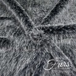Realistisches Faux Fur Schwarz / Weiß – 12 Mm Fluffy Rabbit DIP DYE ✶ FANTASTIC Furs (B-Ware)