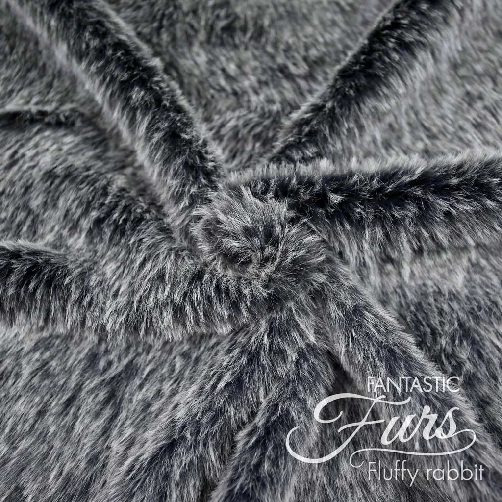 Realistisches Faux Fur Schwarz / Weiß – 12 Mm Fluffy Rabbit DIP DYE ✶ FANTASTIC Furs (B-Ware) 1 Realistisches Faux Fur Schwarz / Weiß – 12 Mm Fluffy Rabbit DIP DYE ✶ FANTASTIC Furs (B-Ware)