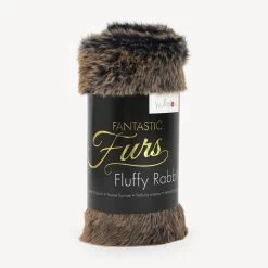 Kunstpelz Stoff Schwarz / Braun – 12 Mm Fluffy Rabbit DIP DYE ✶ FANTASTIC Furs (B-Ware) -Kullaloo 62191 fluffy rabbit dipdye schwarz braun 0 bgbeige