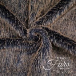 Kunstpelz Stoff Schwarz / Braun – 12 Mm Fluffy Rabbit DIP DYE ✶ FANTASTIC Furs (B-Ware)