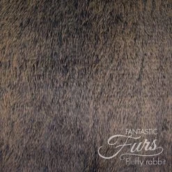Kunstpelz Stoff Schwarz / Braun – 12 Mm Fluffy Rabbit DIP DYE ✶ FANTASTIC Furs (B-Ware) -Kullaloo 62191 fluffy rabbit dipdye schwarz braun 3 wasserzeichen