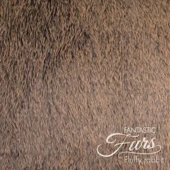 Kunstfell Zweifarbig Dunkelbraun / Braun – 12 Mm Fluffy Rabbit DIP DYE ✶ FANTASTIC Furs (B-Ware) -Kullaloo 62192 fluffy rabbit dipdye dunkelbraun braun 3 wasserzeichen