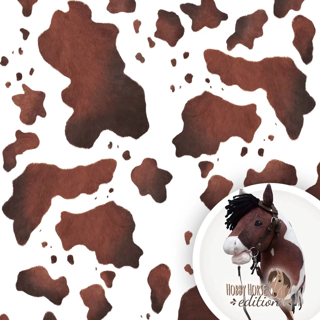 Stoff Für Hobby Horse Schecke Dunkelbraun – 1,5 Mm SuperSoft SHORTY – Panel 100 X 75 Cm