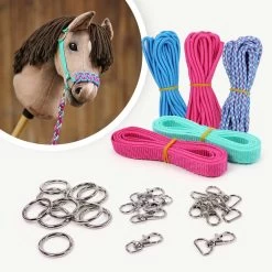 Hobby Horse Halfter Material Set Aqua/pink (ohne Anleitung)