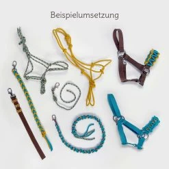 Hobby Horse Halfter Selber Machen Mit Kullaloo Materialset Petrol/braun (ohne Anleitung) -Kullaloo 62771 hobbyhorse halfter set petrol endergebnis quadrat