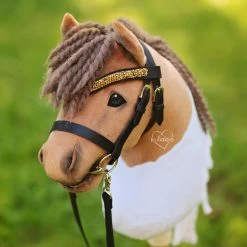 Hobby Horse Trensen Set ◆GOLD EDITION◆: DIY Materialset Mit Schwarzem Leder (ohne Anleitung) -Kullaloo 62773 hobby horse trense materialset schwarz gold edition 4
