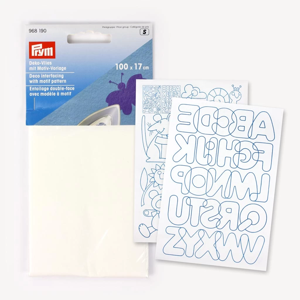 Prym Deko-Vlies (wie Vliesofix): Doppelseitiges Bügelvlies Zum Applizieren, 17 X 100 Cm Mit Motivvorlagen 1 Prym Deko-Vlies (wie Vliesofix): Doppelseitiges Bügelvlies Zum Applizieren, 17 X 100 Cm Mit Motivvorlagen