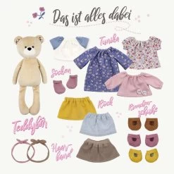 Schnittmuster Teddy Nähen Für Anfänger "BETSY BÄR" ✚ Kleidung ♥ Dress Me Bestie Serie -Kullaloo DE dress me bestie schnittmuster was ist dabei baer kleidung