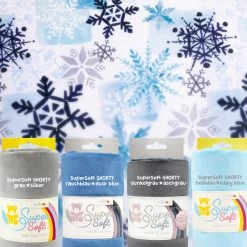 Stoff Des Monats Dezember - SHANNON Plüsch Snowfall Digital Cuddle® Navy -Kullaloo Snowfall Navy Banderole 1 of 1