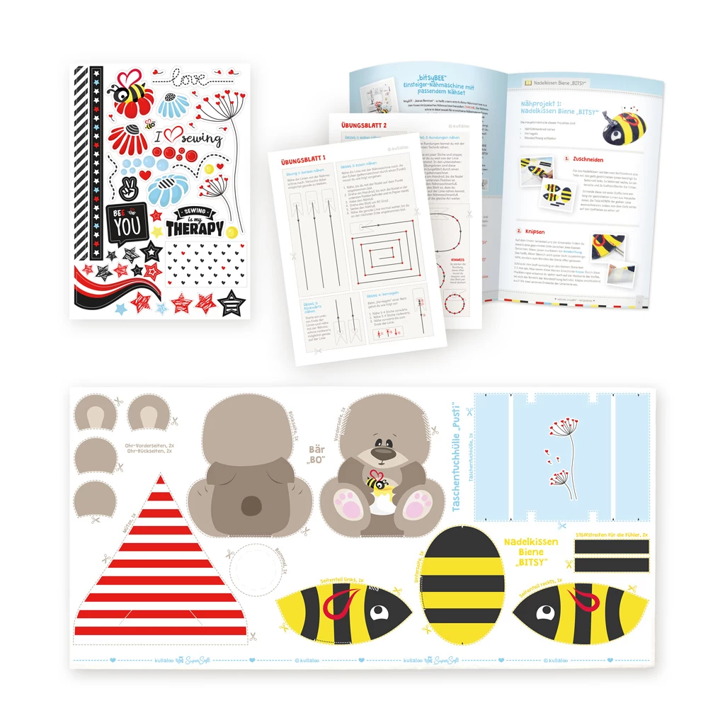 Anfänger Nähmaschine "kullaloo BitsyBEE" By JANOME Mit Nähset Und Aufklebern (auch Zum Jersey Nähen Geeignet!) – Messemodell 3 Anfänger Nähmaschine "kullaloo BitsyBEE" By JANOME Mit Nähset Und Aufklebern (auch Zum Jersey Nähen Geeignet!) – Messemodell – Bild 3