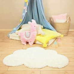 Zotteliger Langhaarplüsch Wollweiß – 20 Mm SuperSoft SHAGGY -Kullaloo anleitung teppich naehen wolke mit lama