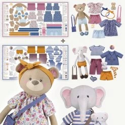 "Dress Me Besties" Im Doppelpack: Anziehpuppen Nähen Mit Cut & Sew BETSY BÄR & "EDDY ELEFANT