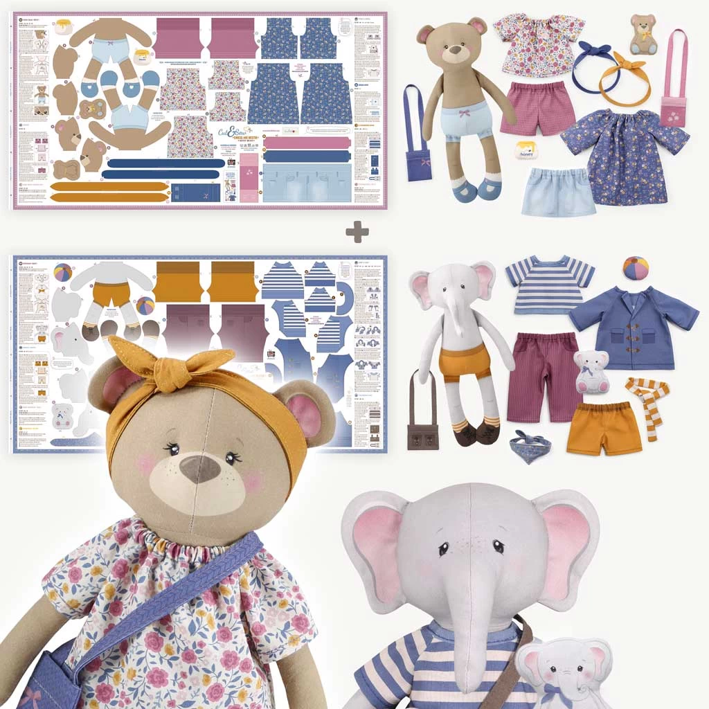 "Dress Me Besties" Im Doppelpack: Anziehpuppen Nähen Mit Cut & Sew BETSY BÄR & "EDDY ELEFANT 1 "Dress Me Besties" Im Doppelpack: Anziehpuppen Nähen Mit Cut & Sew BETSY BÄR & "EDDY ELEFANT