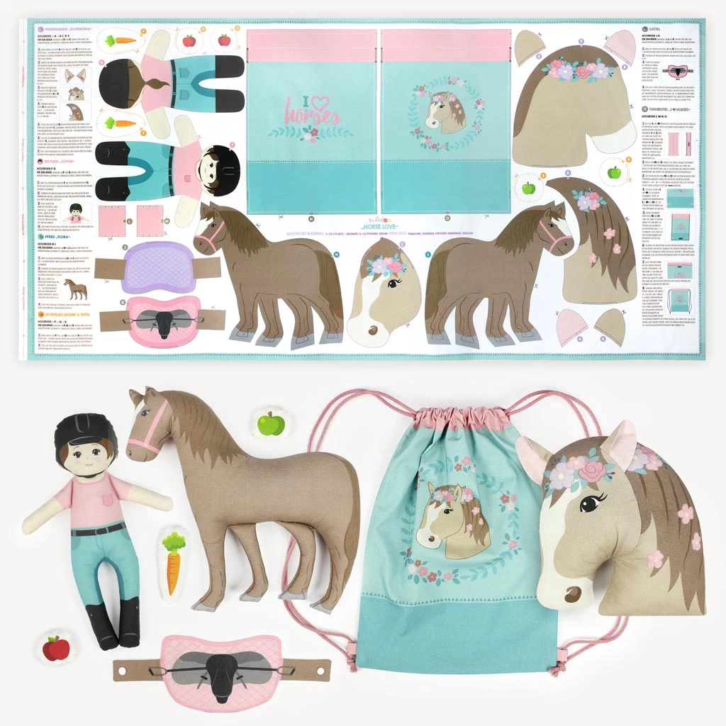 "HORSE LOVE" Pferde Cut & Sew Stoff Panel Auf Baumwolle 1 "HORSE LOVE" Pferde Cut & Sew Stoff Panel Auf Baumwolle