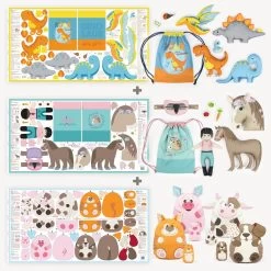 Stoffpaneele Im 3er Set: Cut & Sew "DINO FRIENDS", "HORSE LOVE" Und "HAPPY FARM"