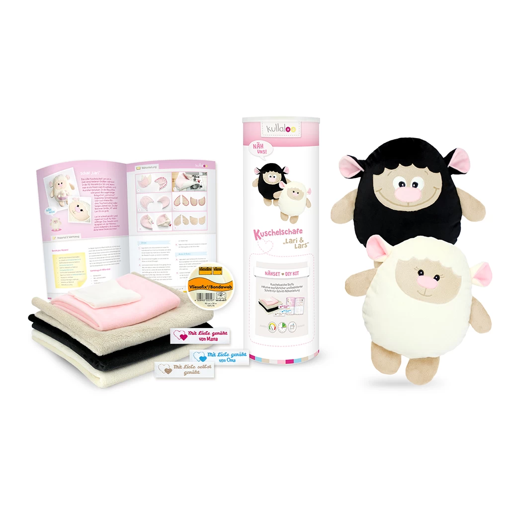 Doppel-Nähset Kuscheltier Schaf "LARI" In Weiß Und Schwarz + Schnitt 4 Doppel-Nähset Kuscheltier Schaf "LARI" In Weiß Und Schwarz + Schnitt – Bild 4