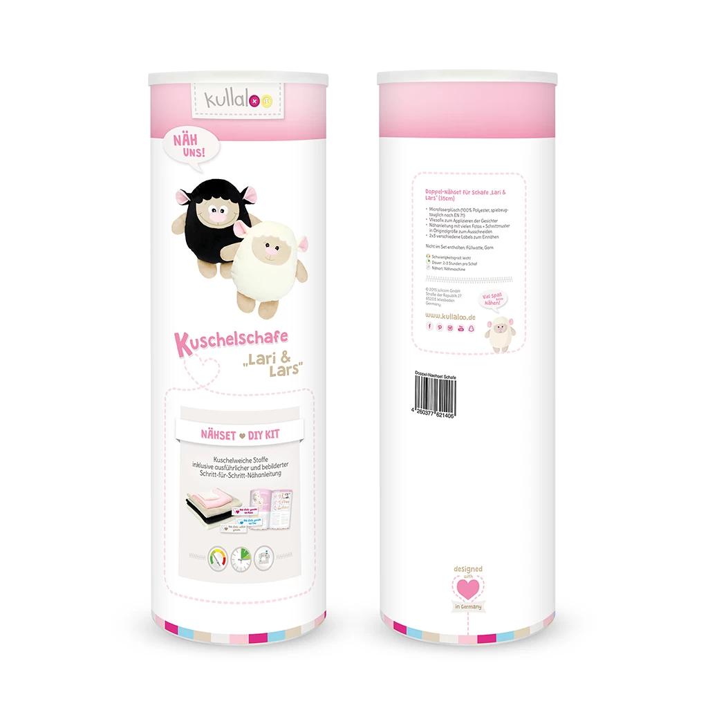 Doppel-Nähset Kuscheltier Schaf "LARI" In Weiß Und Schwarz + Schnitt 2 Doppel-Nähset Kuscheltier Schaf "LARI" In Weiß Und Schwarz + Schnitt – Bild 2