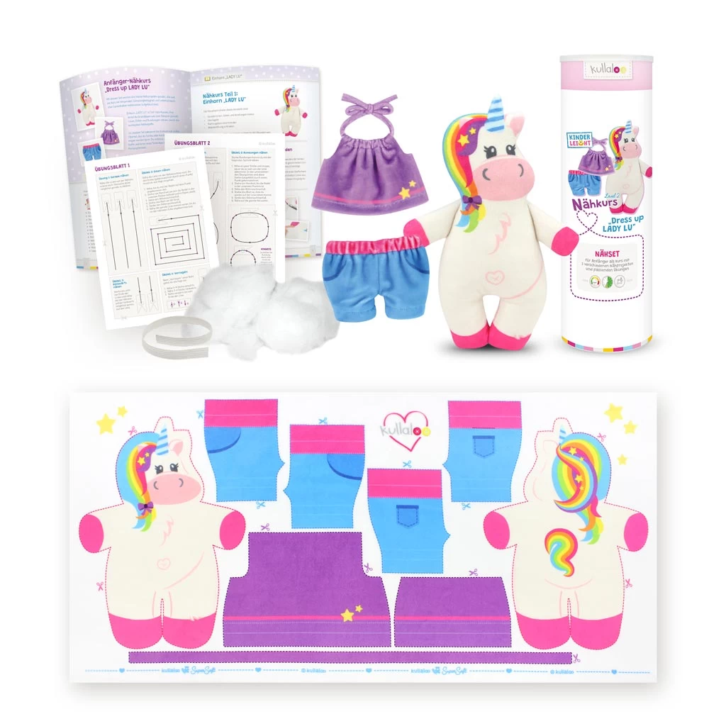 Einhorn Nähset Für Anfänger: KINDERLEICHT Nähkurs "Dress Up LADY LU" 2 Einhorn Nähset Für Anfänger: KINDERLEICHT Nähkurs "Dress Up LADY LU" – Bild 2
