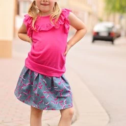 Faltenrock Nähen Mit Schnittmuster Rock "GISELA" Für Kinder -Kullaloo faltenrock naehen blumen lilalotta mini blooms 4