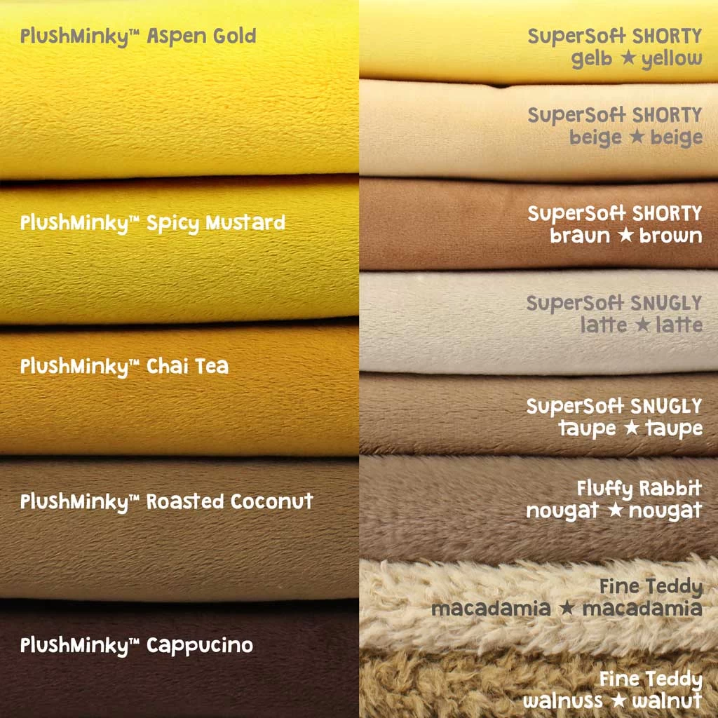 PlushMinky™ Minky Stoff Gelb ("Aspen Gold") – 3 Mm Flor – 0,5m 5 PlushMinky™ Minky Stoff Gelb ("Aspen Gold") – 3 Mm Flor – 0,5m – Bild 5