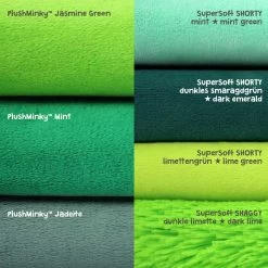 PlushMinky™ Minky Stoff Jade ("Jadeite") – 3 Mm Flor – 0,5m -Kullaloo farbvergleich gruen 1