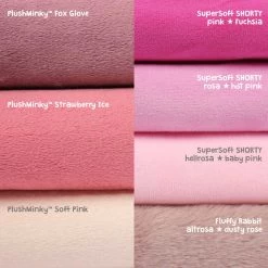 PlushMinky™ Minky Stoff "Strawberry Ice" – 3 Mm Flor – 0,5m -Kullaloo farbvergleich rosapink