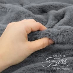 Faux Fur Dunkelgrau (aschgrau) – 12 Mm Fluffy Rabbit ✶ FANTASTIC Furs -Kullaloo faux fur dunkelgrau aschgrau meterware fantastic furs fluffy rabbit 3
