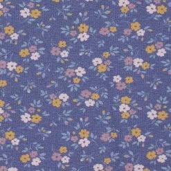 French Terry Blumenmuster Dunkelblau – 0,5m