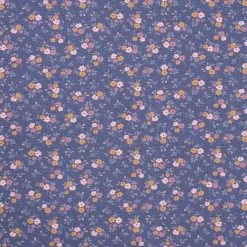French Terry Blumenmuster Dunkelblau – 0,5m -Kullaloo french terry bluemchen dunkelblau 1 heller
