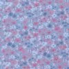 French Terry Blumen Blau / Rosa – 0,5m