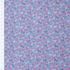 French Terry Blumen Blau / Rosa – 0,5m -Kullaloo french terry blumen blau 3 heller 1