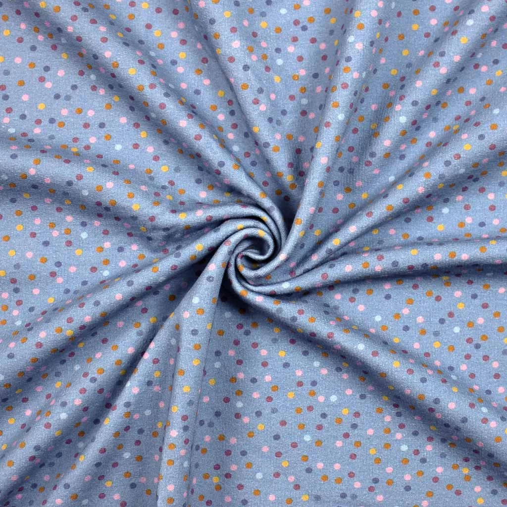 French Terry Punkte Blau – 0,5m 3 French Terry Punkte Blau – 0,5m – Bild 3