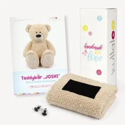 Teddy Geschenkset Beige: Papierschnittmuster, Plüsch Und 1 Paar Sicherheitsaugen