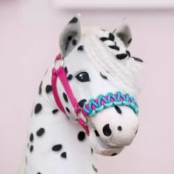 Hobby Horse Halfter Material Set Aqua/pink (ohne Anleitung) -Kullaloo hobby horse hope knabstrupper halfter nasenriemen pink 3