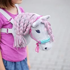 Materialpaket Mit Hobby Horse Stoff Grau Für Schnittmuster "HOLLY" -Kullaloo hobby horse zubehoer selber machen knotenhalfter umflechten