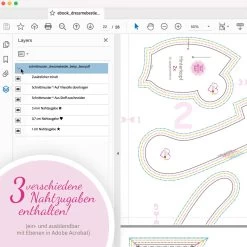 Schnittmuster Teddy Nähen Für Anfänger "BETSY BÄR" ✚ Kleidung ♥ Dress Me Bestie Serie -Kullaloo integrierte nahtzugabe teddy