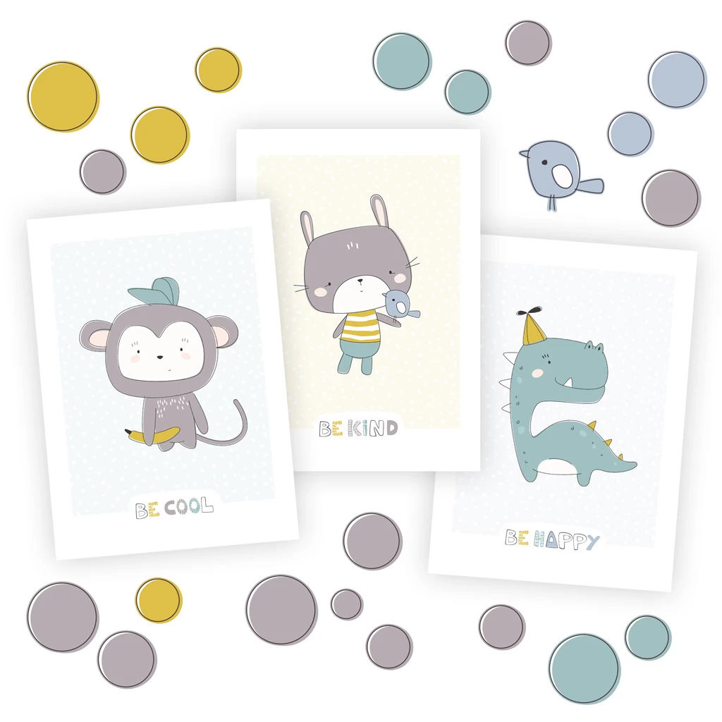 Kinderzimmer Wanddeko Set Mit 3 A4-Postern Und Wandtattoos Zum Selbstgestalten 7 Kinderzimmer Wanddeko Set Mit 3 A4-Postern Und Wandtattoos Zum Selbstgestalten – Bild 7